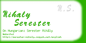 mihaly serester business card