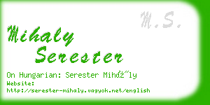 mihaly serester business card